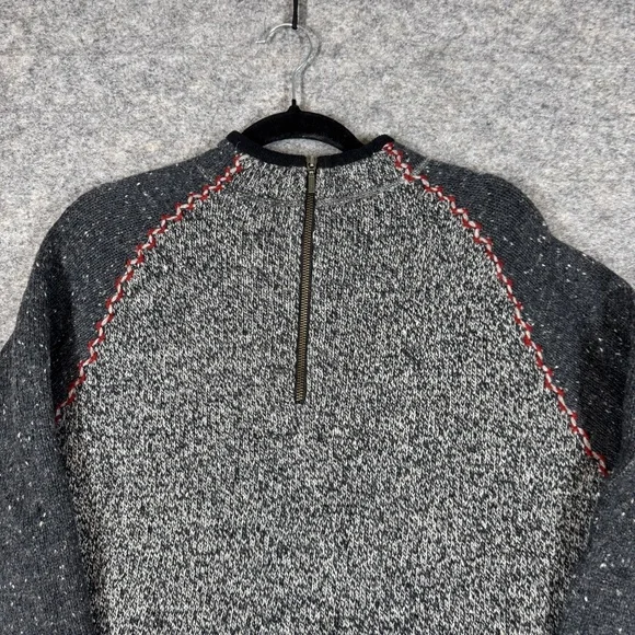 Woolrich Charcoal Gray Half Zip Knit Sweater Outdoor Casual Gorp Core Hiking L - Picture 4 of 14